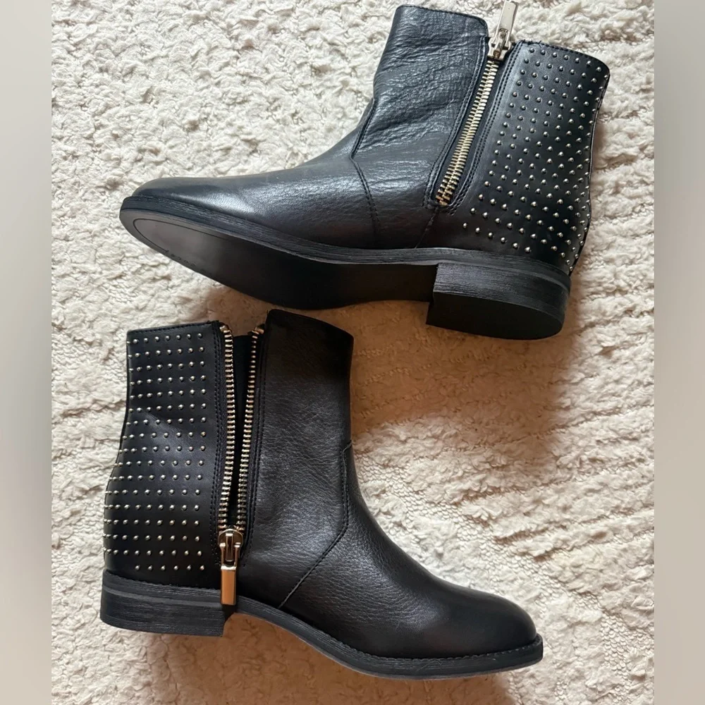 Kenneth Cole biker boots leather Black size 8